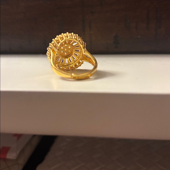 Gold-Tone Purple Halo Cocktail Ring - Picture 4 of 4